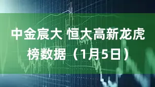 中金宸大 恒大高新龙虎榜数据（1月5日）